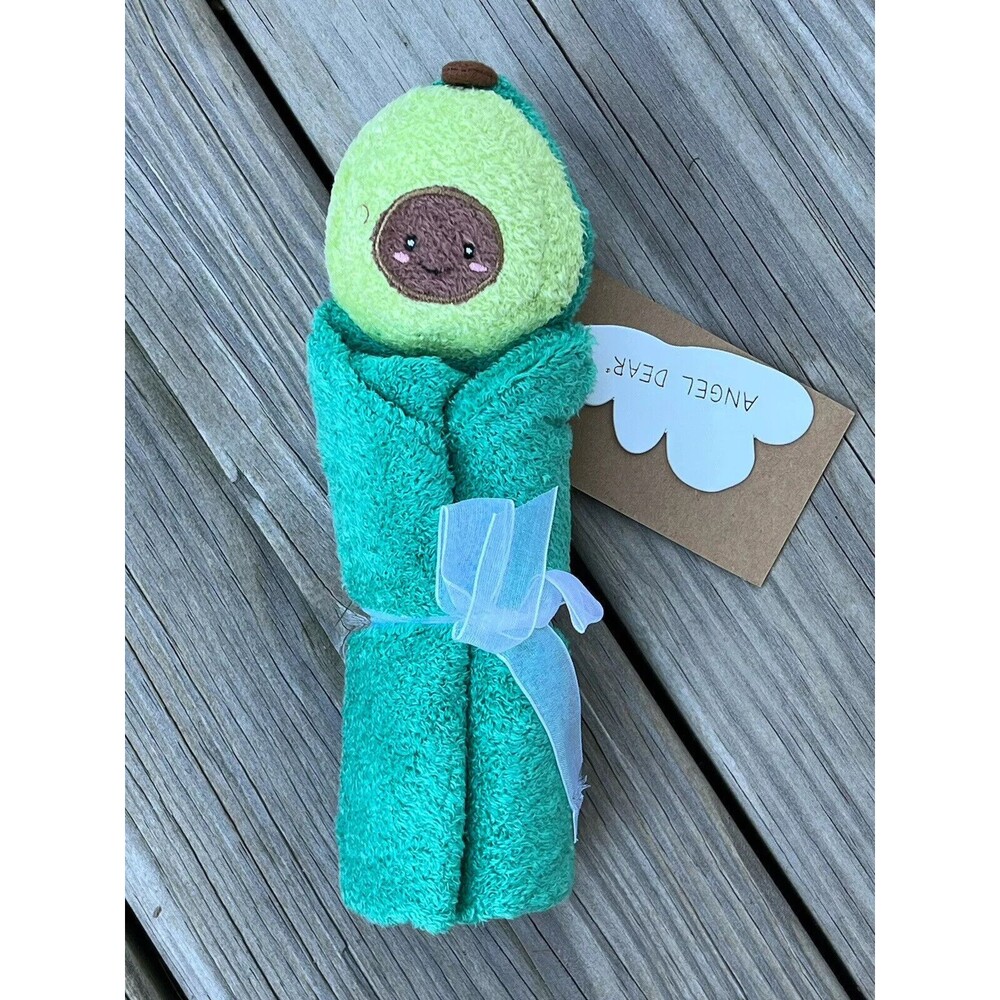 Angel Dear Avocado Baby Security Blanket Lovey Soft Cuddle Green Plush New